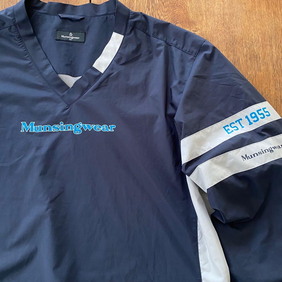 マンシングウェア Vネック ウインドブレーカー ゴルフウェア LL ネイビー