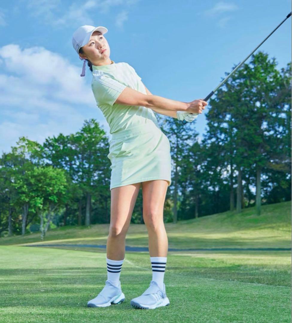 新品✨アディダスゴルフ　森田遥　ジャケットシャツスカート　グリーン　Ｓ