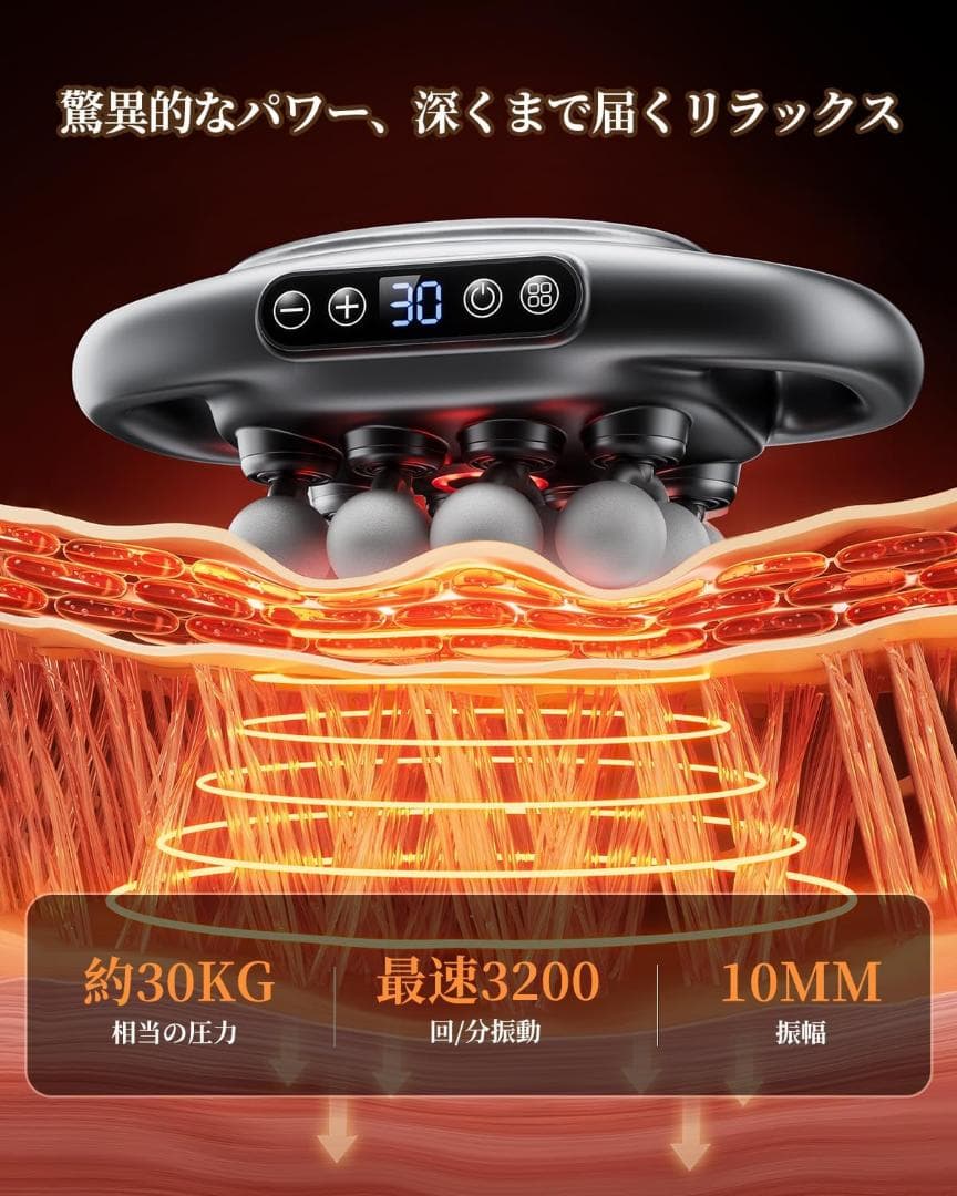 筋膜リリースガン 業界初1つで16つ相当·ハンズフリー·極限の全身