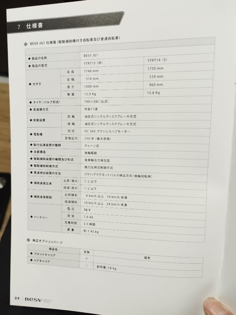 BESV　ロードバイクJG1　青