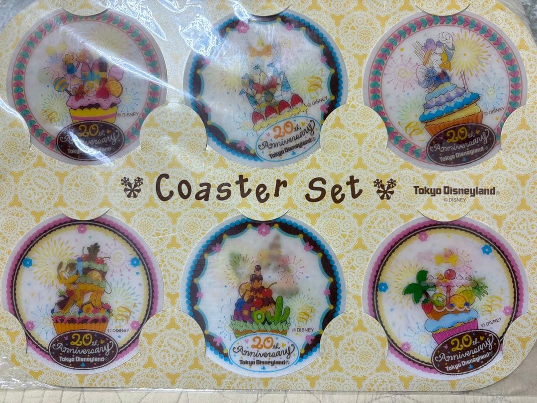 断捨離★新品未開封★東京ディズニーランド 20周年グッズ コースターセット 6枚