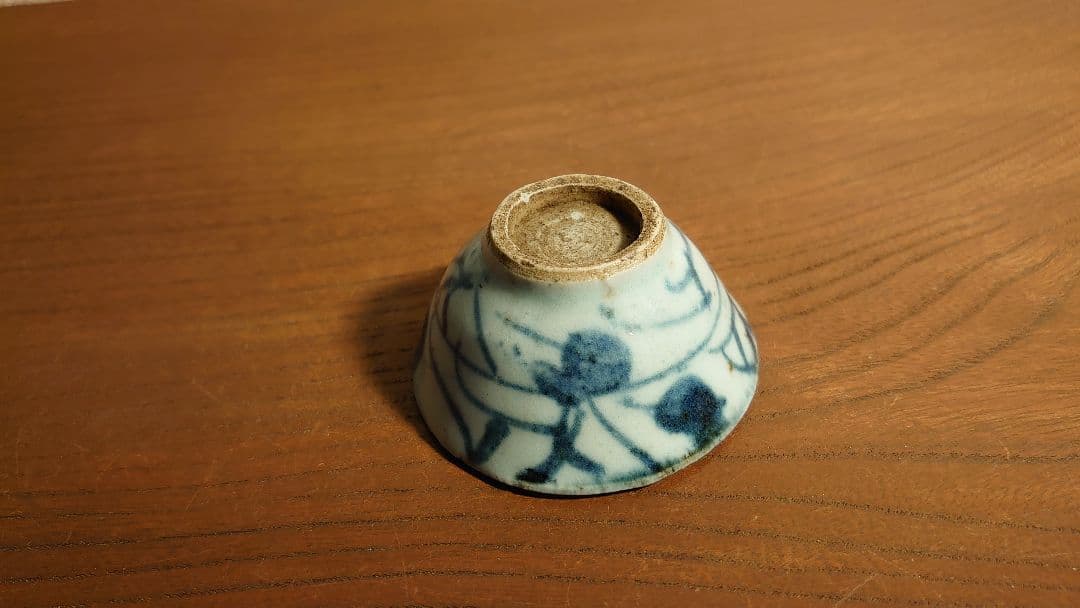 古染付　李朝　古玩　朝鮮陶器　盃　小盃　鑑賞陶器　時代盃　１客
