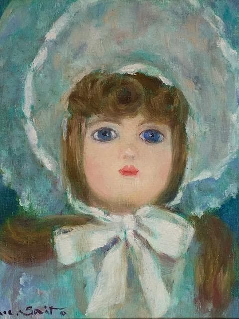 【物故作家】斎藤光子❣️白日会◆油彩Ｆ３号◆評価３号３７,５万円