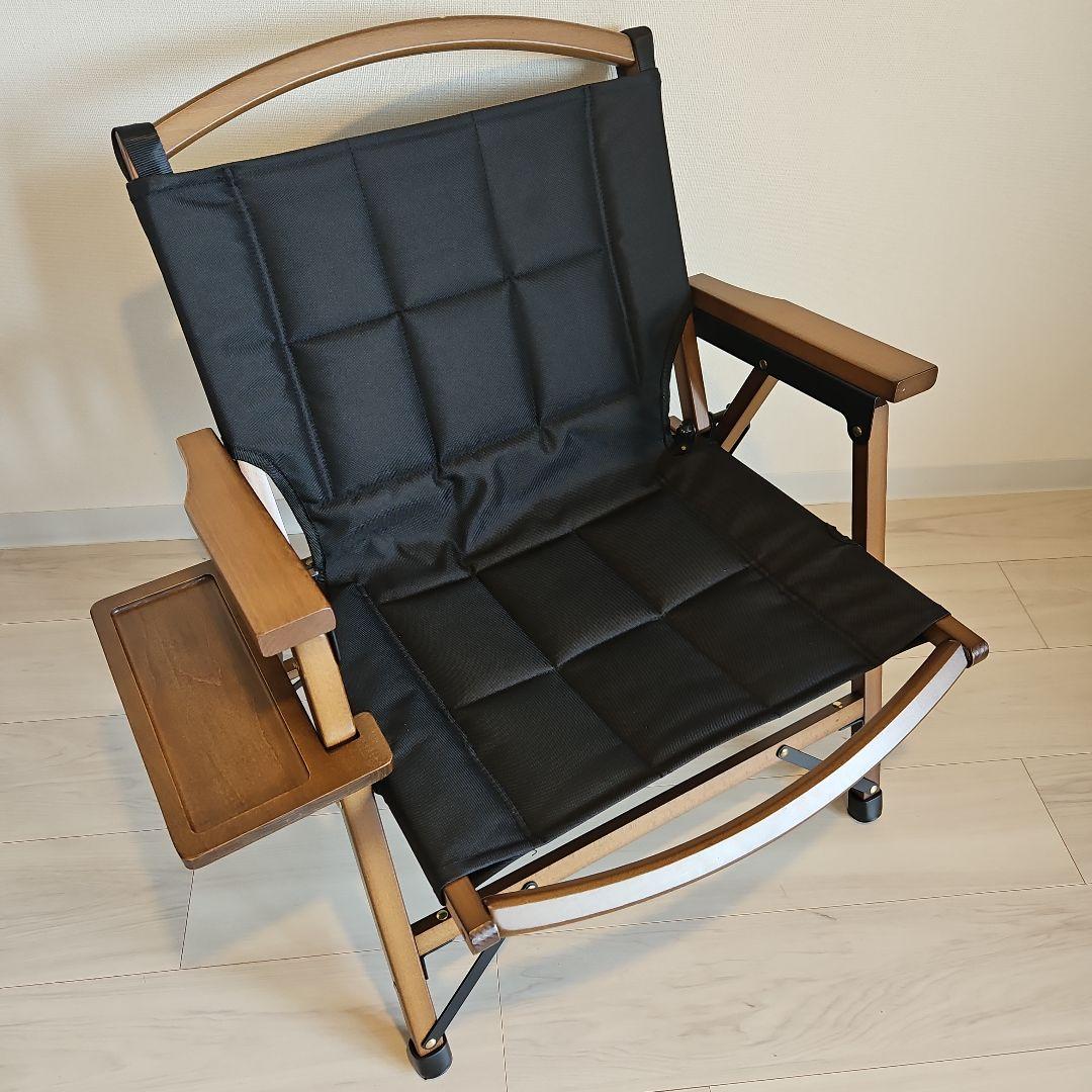 美品 クイックキャンプウッドローチェア