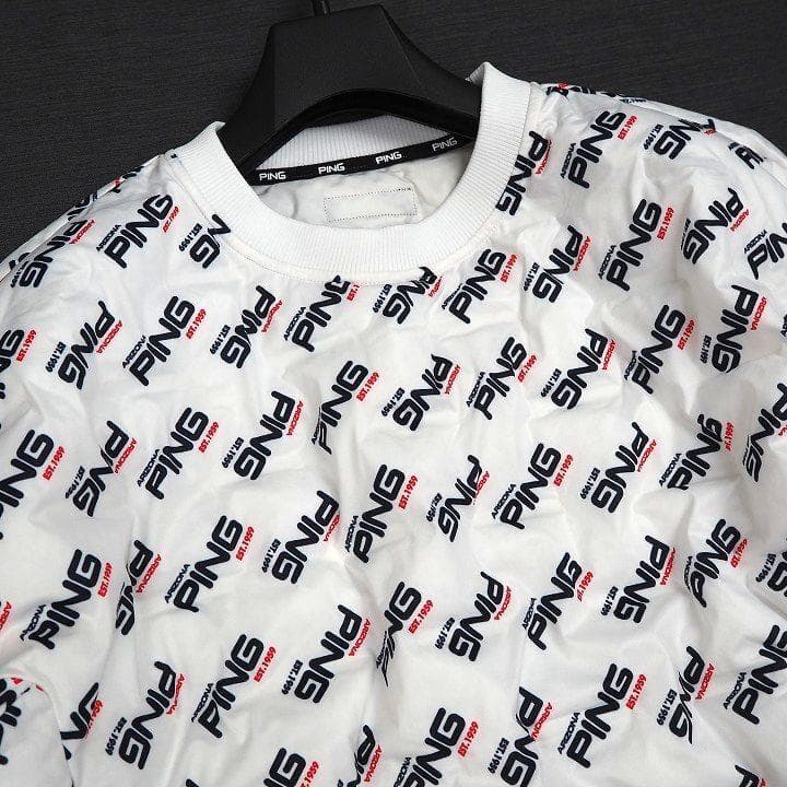 新品 ピン ゴルフ 中綿 半袖 ブルゾン ストレッチ 総柄 スニード LL