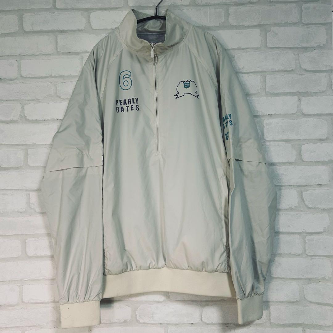 美品　PEARLY GATES ハーフジップジャケット アイボリー