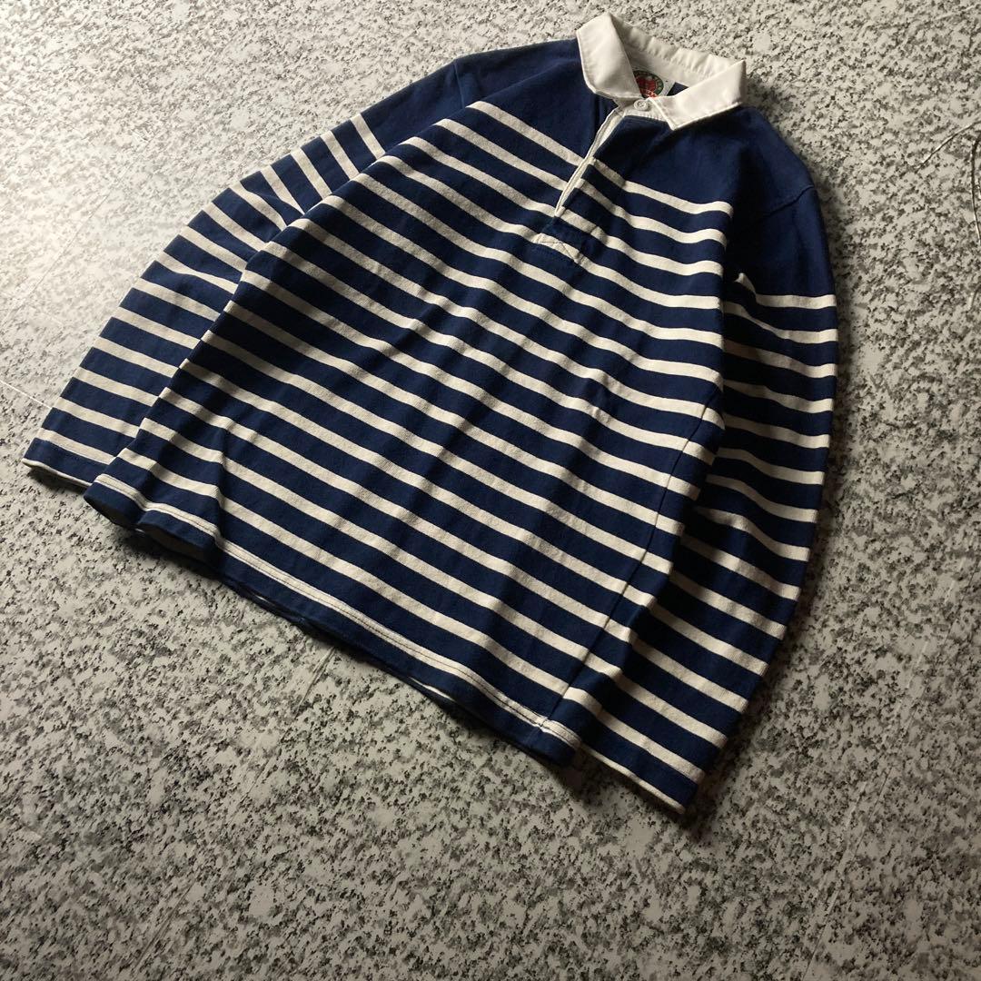 【カナダ製】バーバリアン　ヴィンテージ　ボーダーラガーシャツ　古着