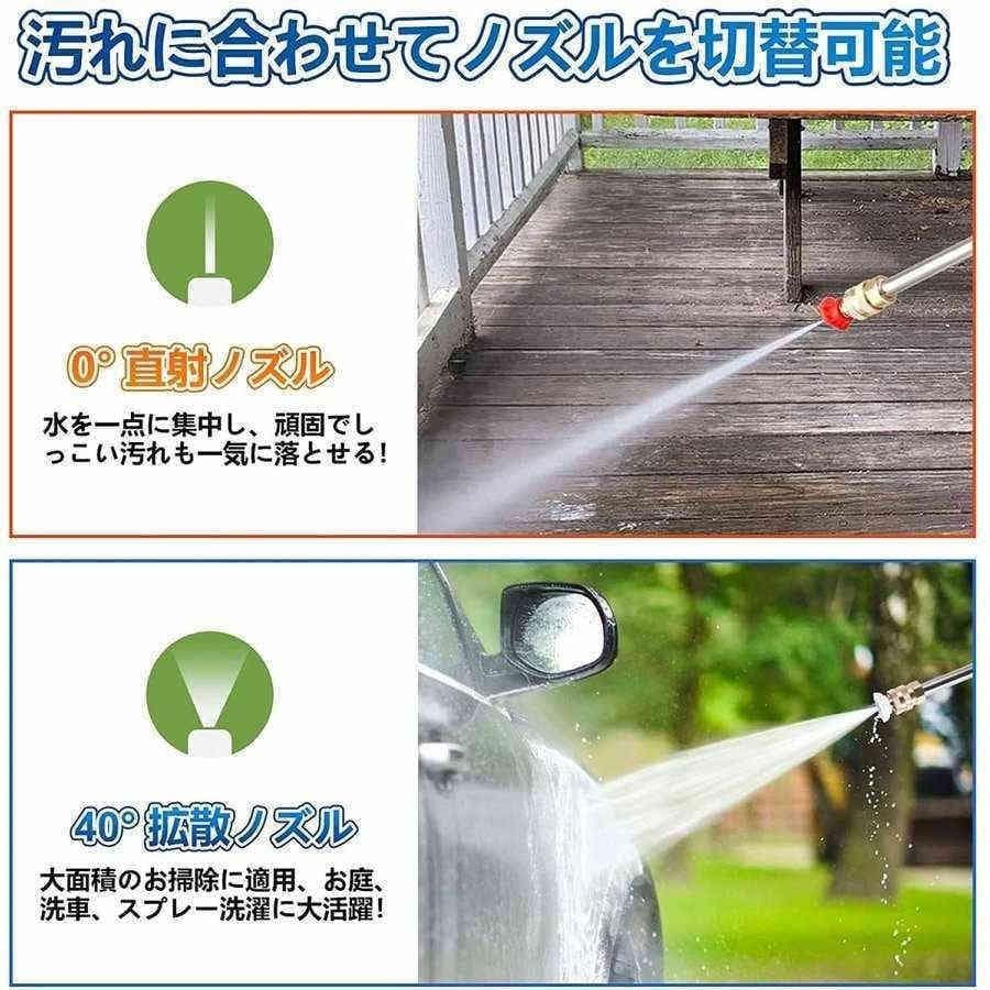 高圧洗浄機 充電式 コードレス 充電式ハンディウォッシャー 2個バッテリー付き