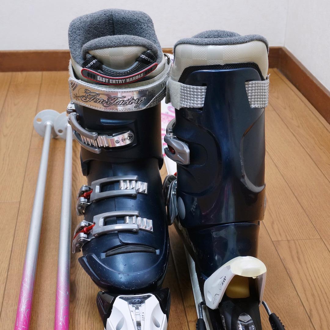 メンテ済 152cm 靴25～25.5cm KAZAMA レディーススキーセット