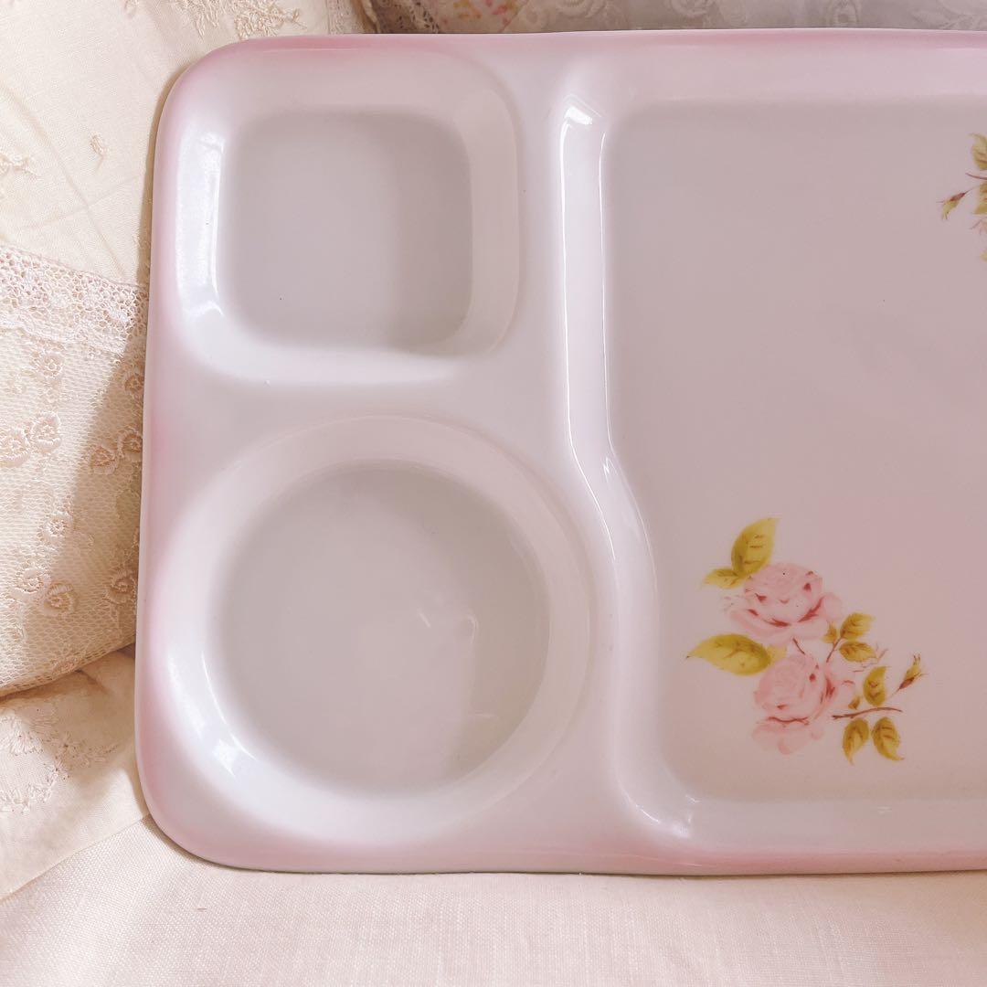 ♡イマン♡ダイアナローズモーニングプレート陶器マニーローズバスケット薔薇ニトリ