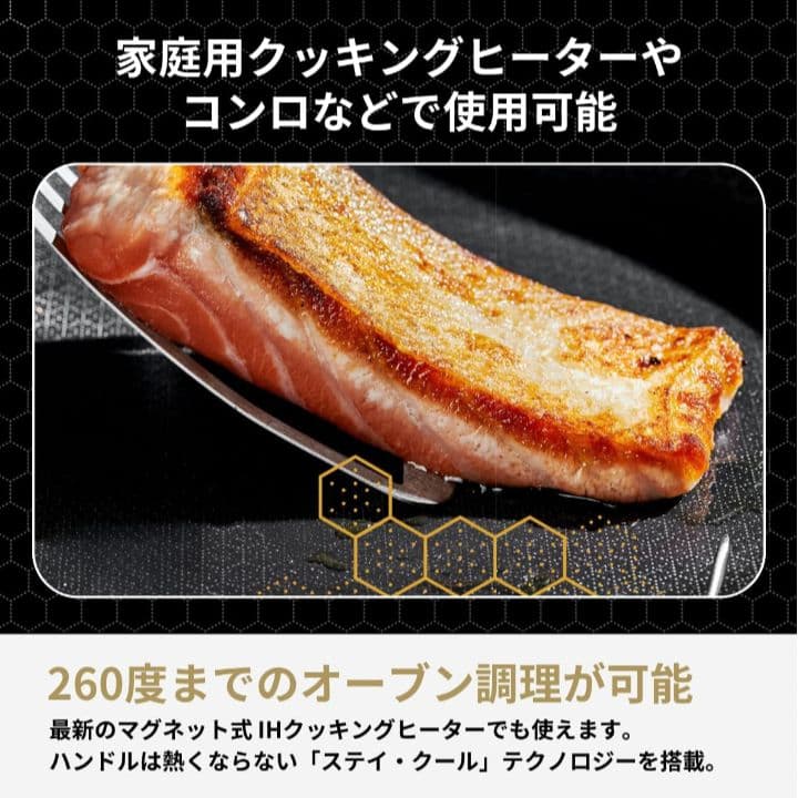 HexClad ハイブリッド ノンスティック 片手鍋 14cm / 0.95L