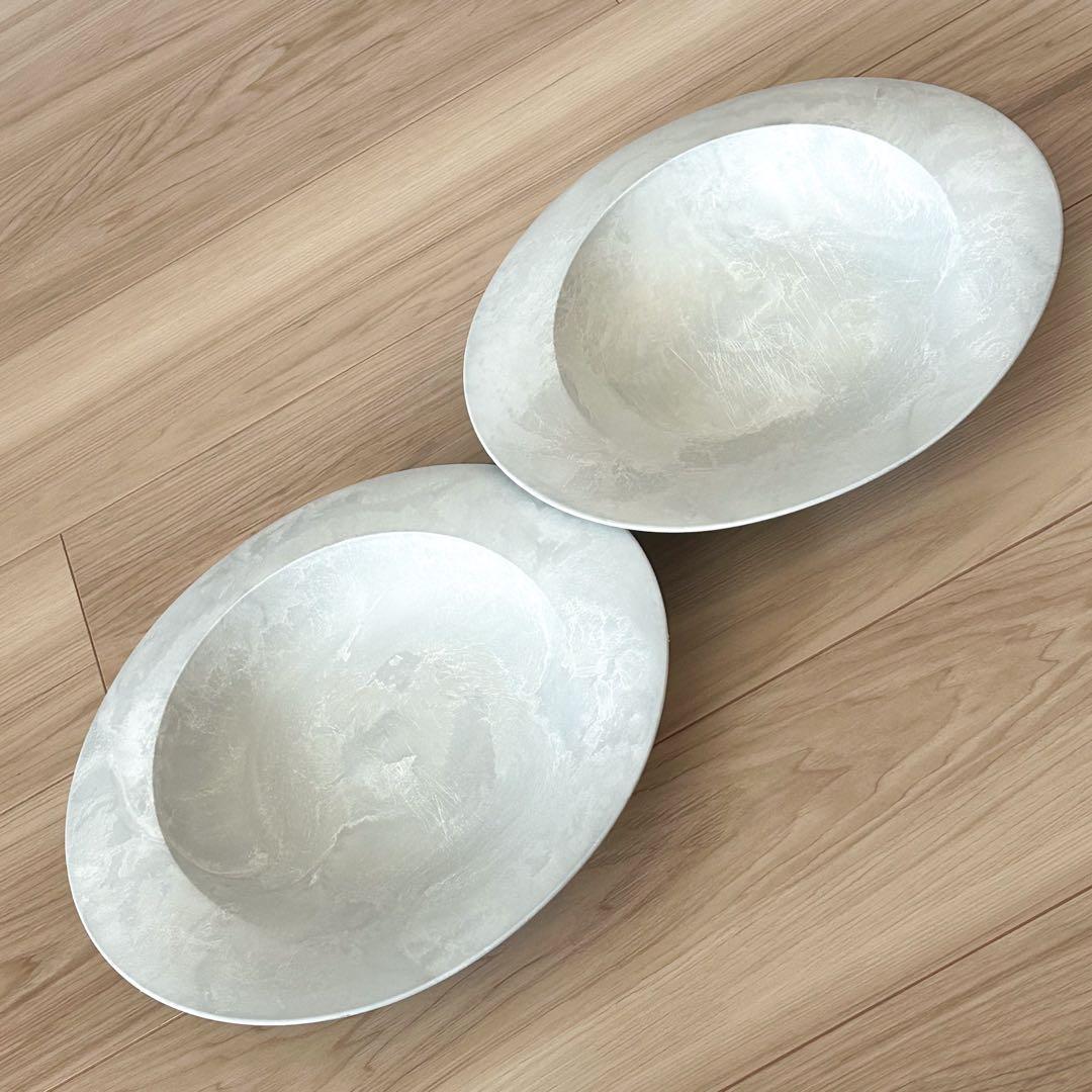 ARAS 深皿スクープ 海水 26cm 2枚セット 海水ミネラルホワイト