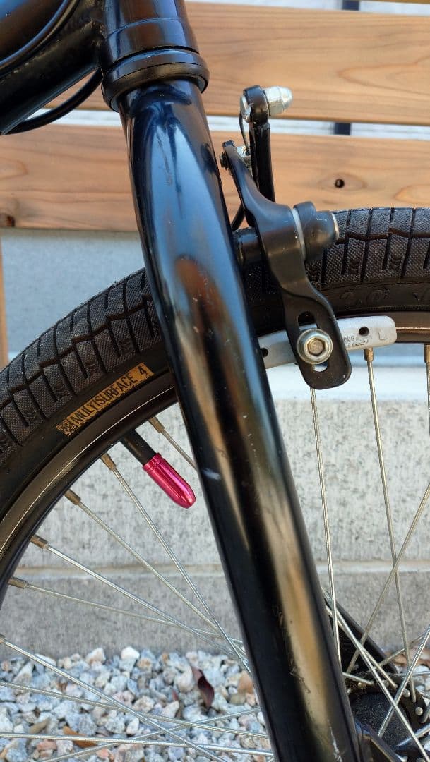 BMXバイク ブラック ピンクハンドル