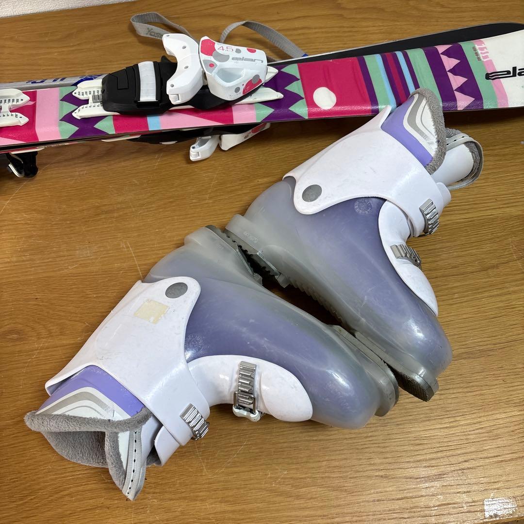 ジュニアストック付スキーセット　elan110cm head 22-22.5cm