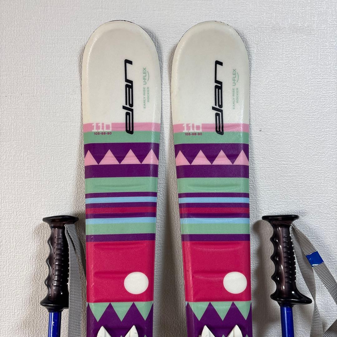 ジュニアストック付スキーセット　elan110cm head 22-22.5cm