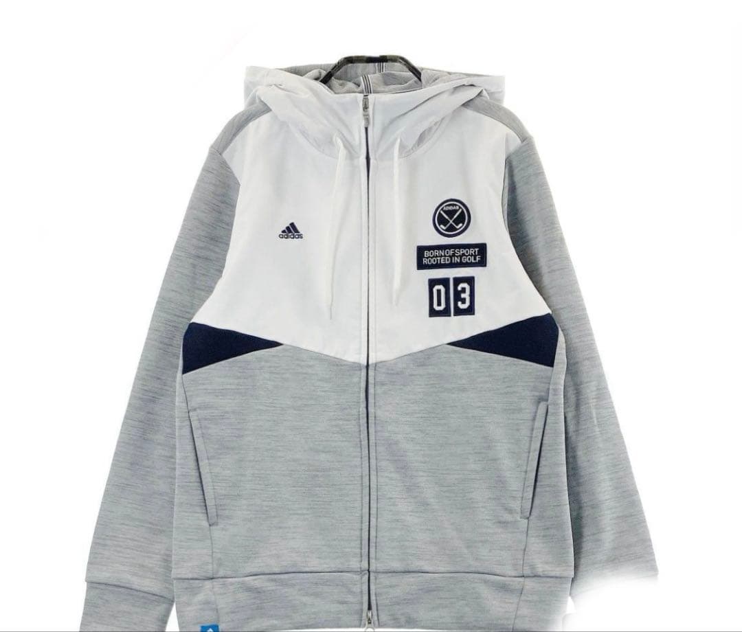 ADIDAS GOLF レディース、パーカー　ジップジャケット L グレー系