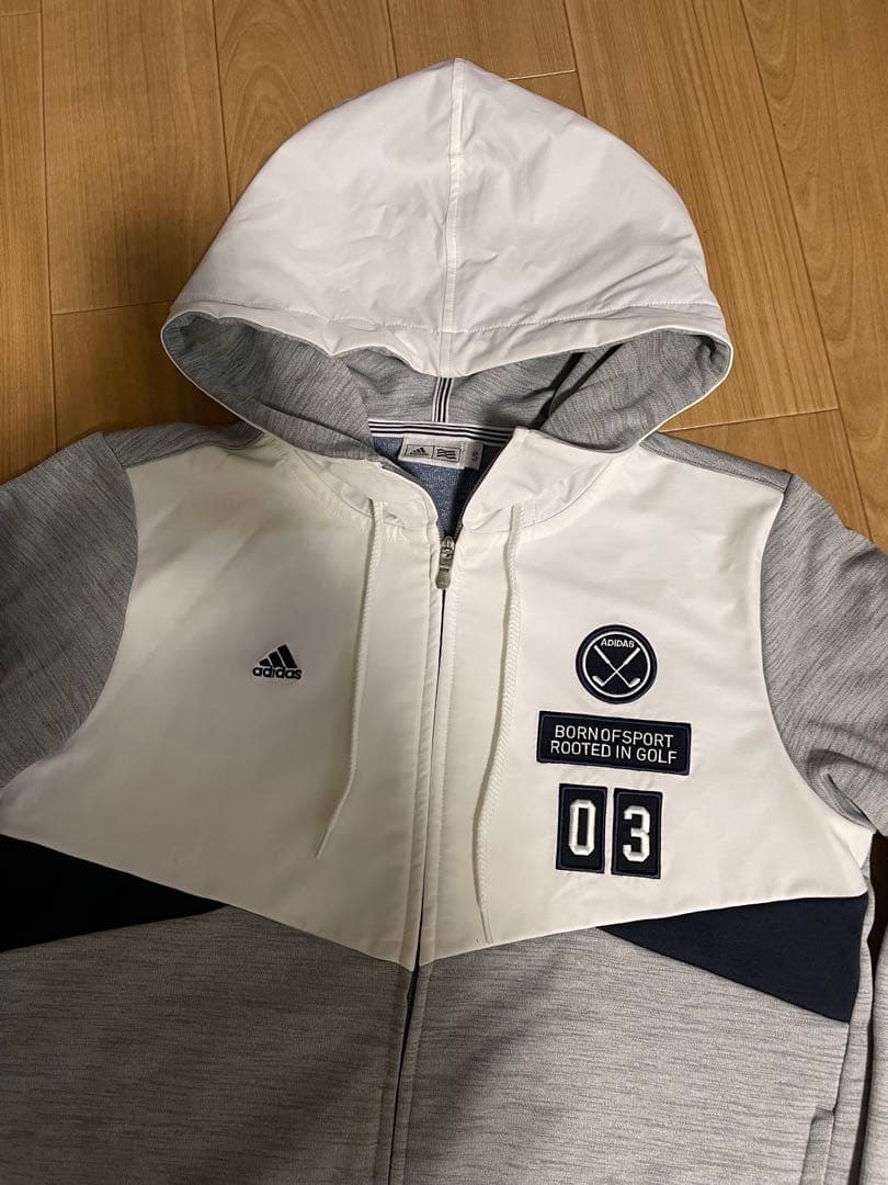 ADIDAS GOLF レディース、パーカー　ジップジャケット L グレー系