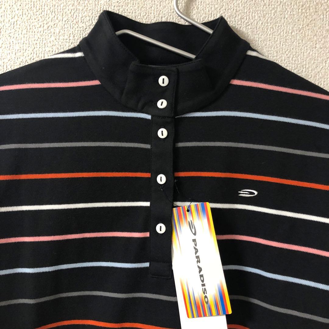 【新品】PARADISO GOLF 長袖ボーダーシャツ ブラック Fサイズ