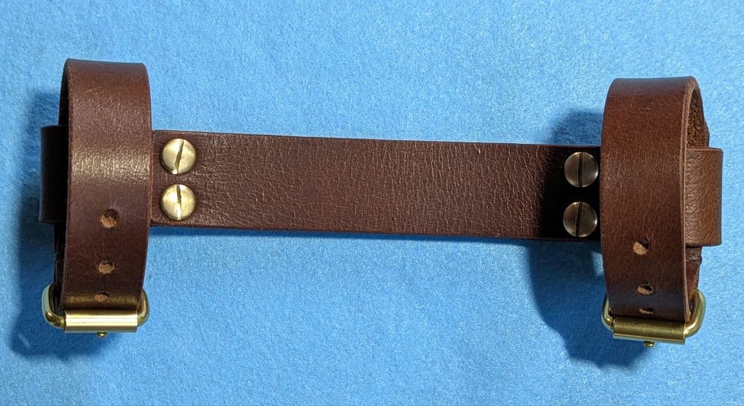 ブロンプトンに最適 ハンドメイド 本革製フレームホルダー ブラウンカラー
