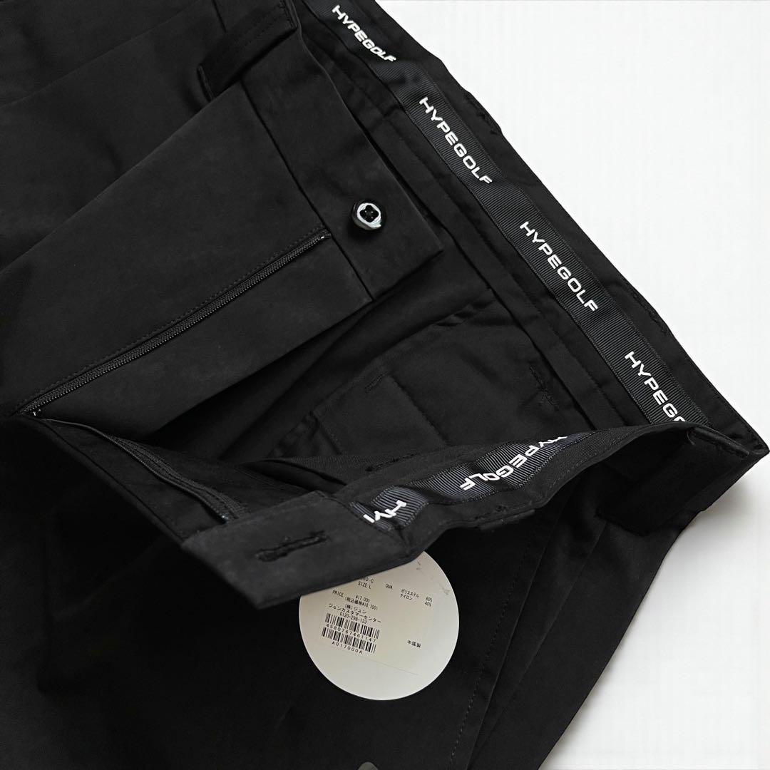 未使用 タグ付き HYPEGOLF ハリ感素材 ハーフパンツ size L 黒