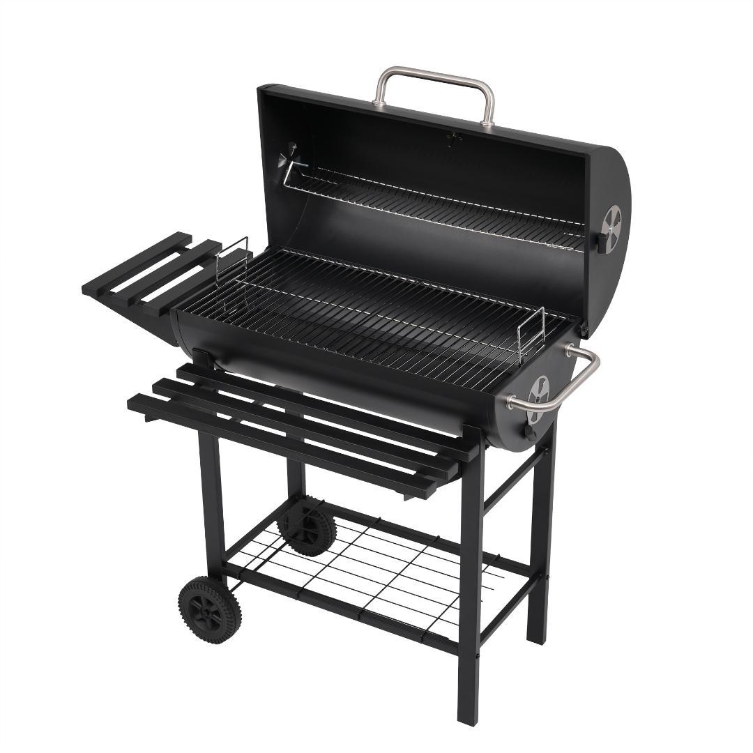 【レインカバー付き】バーベキューコンロ 焼き網 温度計 多用棚板 8-12人用