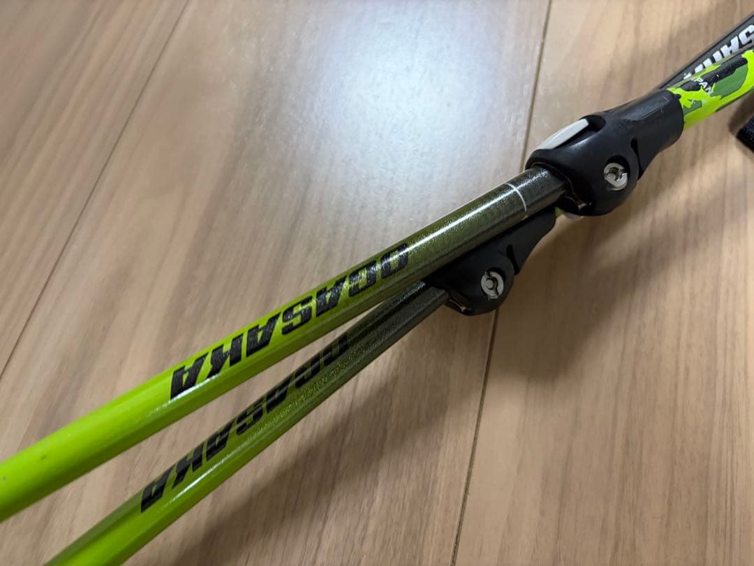 ★美品★お洒落　オガサカ スキーストック 収縮ポール　調整可能　デモ技術選