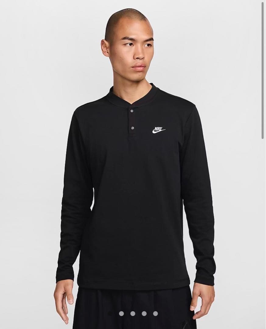 Nike 黒 長袖 ヘンリーネック Tシャツ