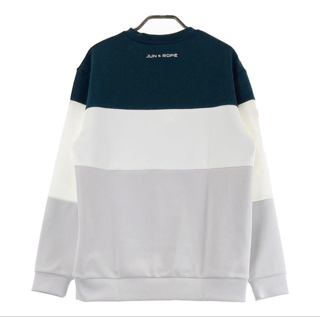 【美品】Jun & Ropé カラーブロックフロントプリント長袖プルオーバー