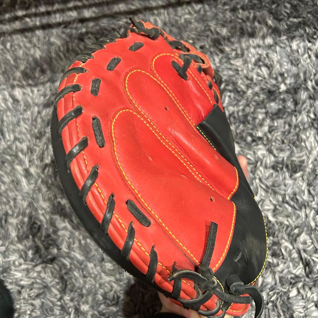 ハタケヤマ　相川モデル軟式野球グローブ PRO-YS2 赤黒　キャッチャーミット