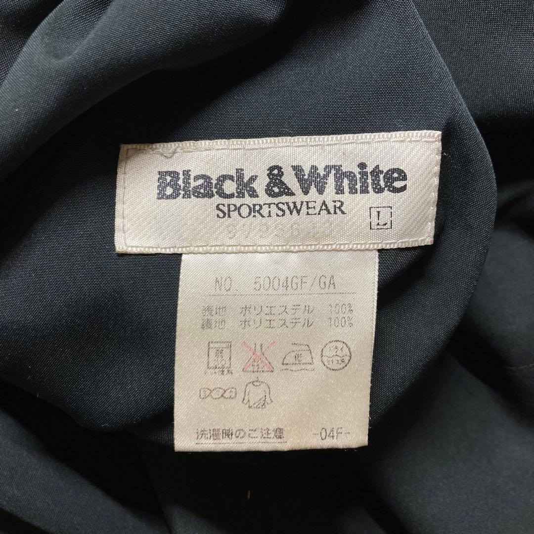 02M751◯ Black&White 黒 ワイド 裏起毛 ゴルフパンツ L