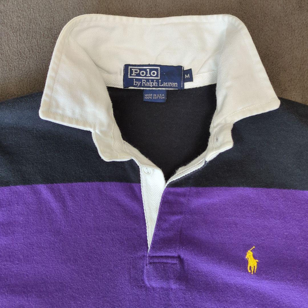 90s Polo by Ralph Lauren ラガーシャツ M 黒紫