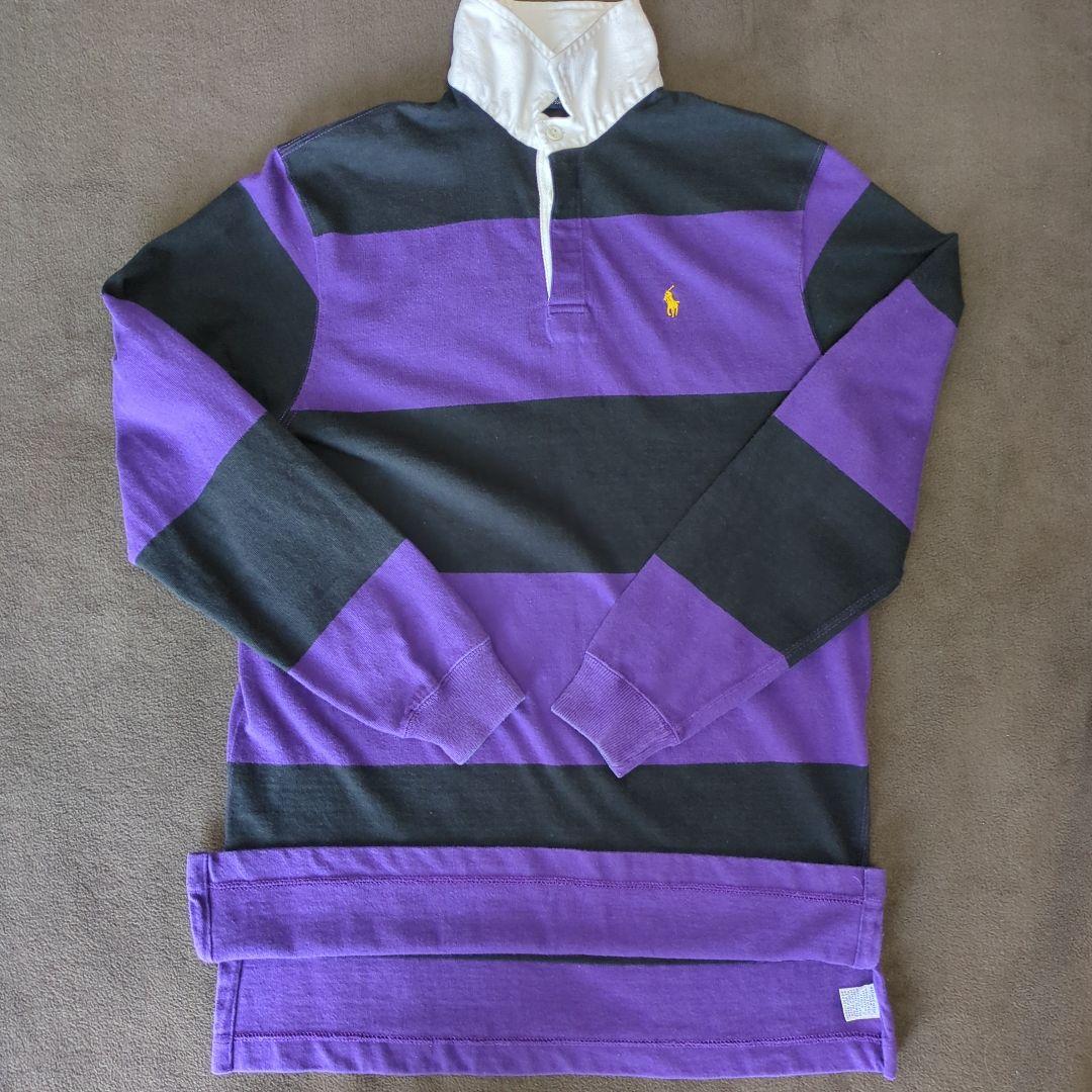 90s Polo by Ralph Lauren ラガーシャツ M 黒紫