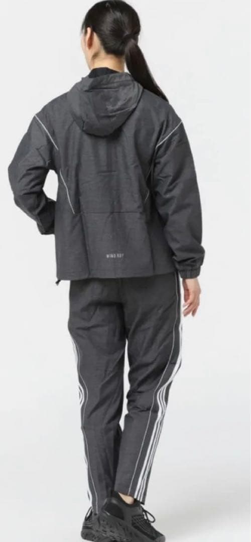 未使用adidas ウィンドブレーカー パンツ セット レディースMグレー起毛