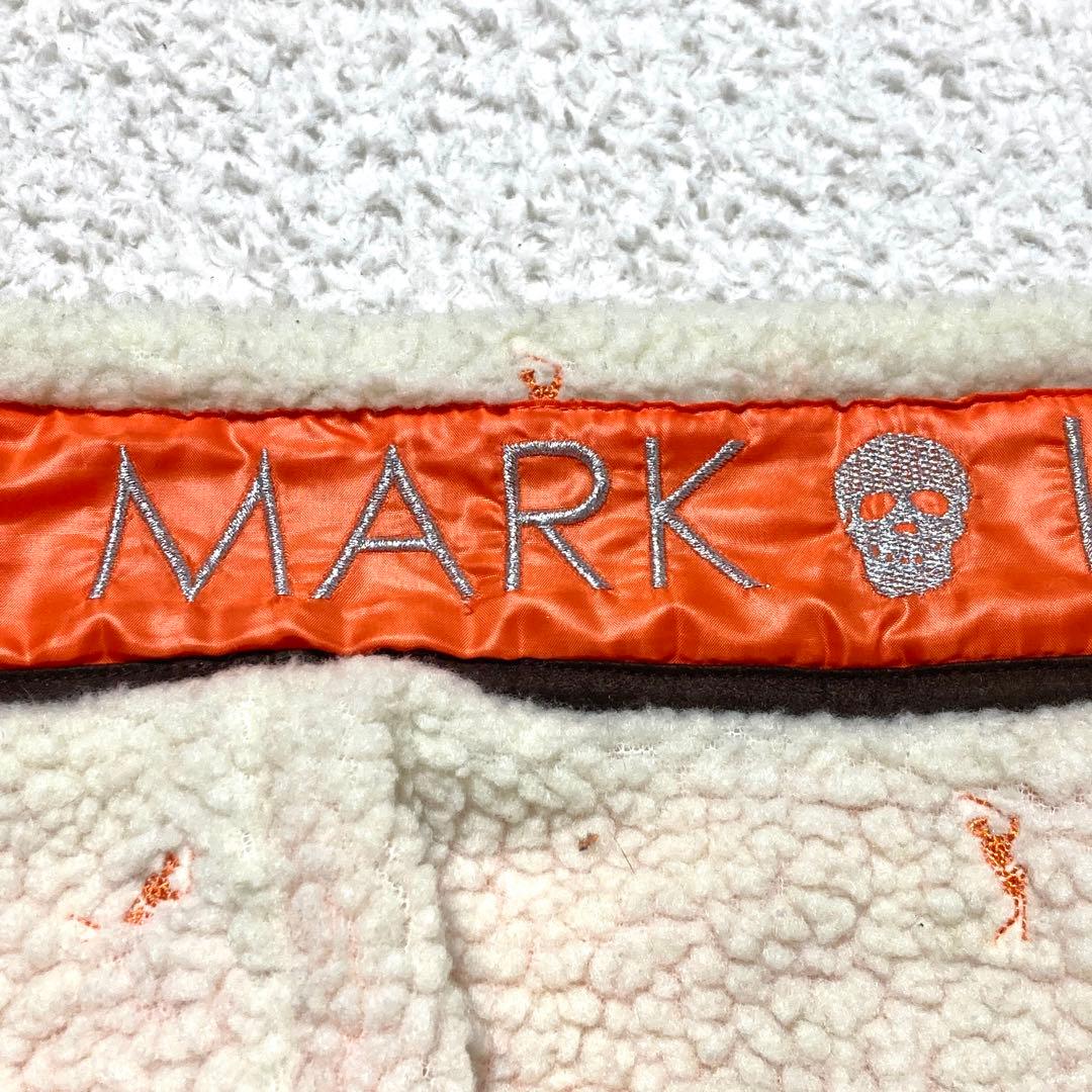 ま*ん様 MARK&LONA マークアンドロナ ボアベスト 刺繍 ガイコツ総柄