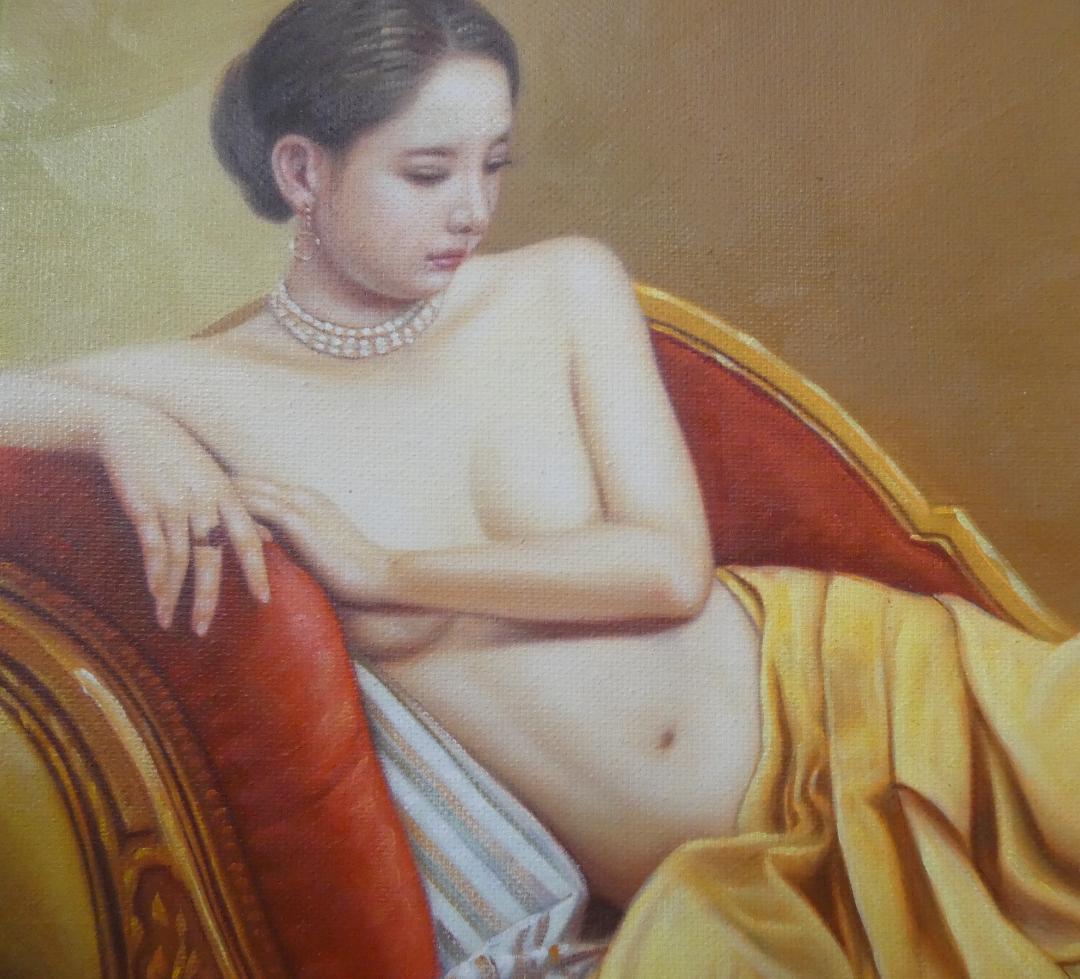 絵画 油絵　森本草介「裸婦」 サインF6サイズ額装済み 肉筆手描き