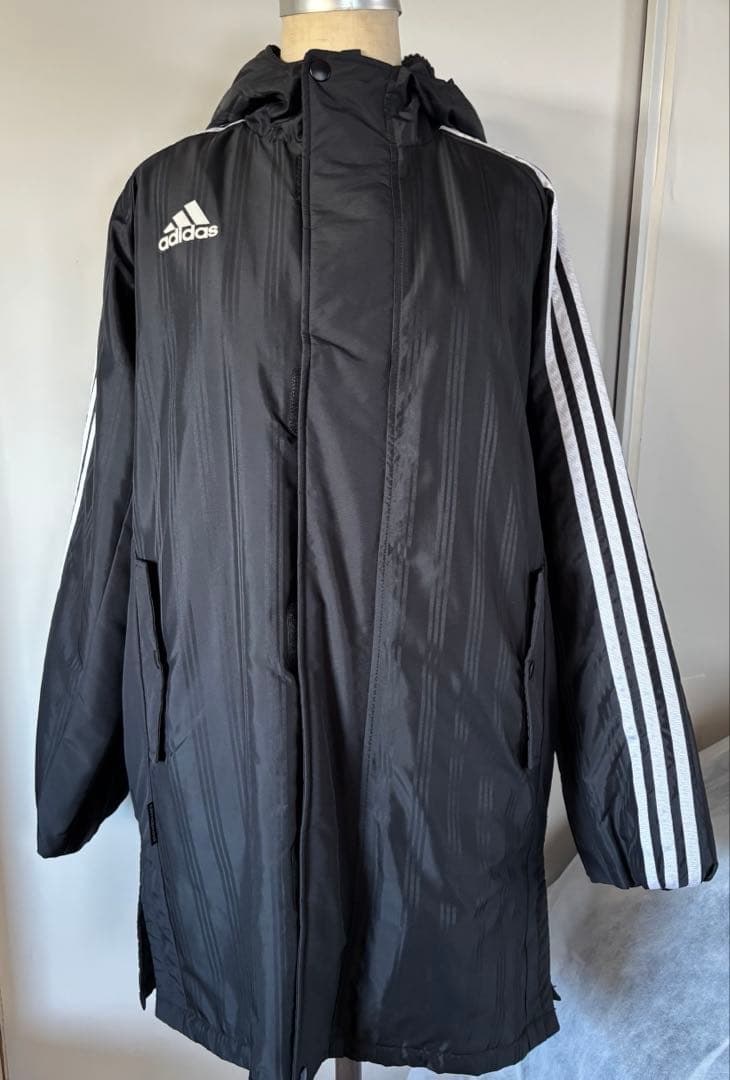 adidas ベンチコート ジャケット160cm ブラック スポーツ サッカー