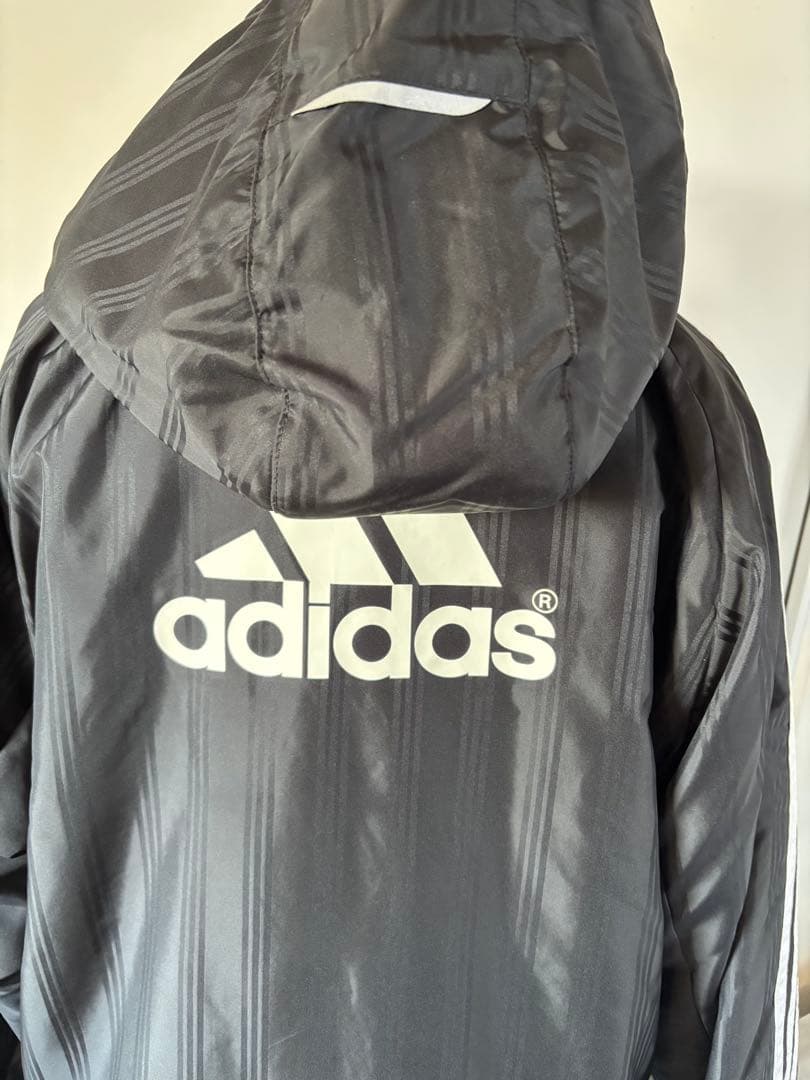 adidas ベンチコート ジャケット160cm ブラック スポーツ サッカー