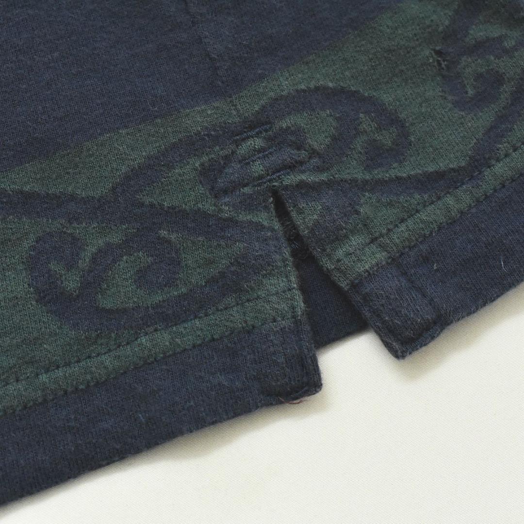 【ネイティブ】 刺繍ロゴ カンタベリー 半袖 ラガーシャツ M ボーダー柄
