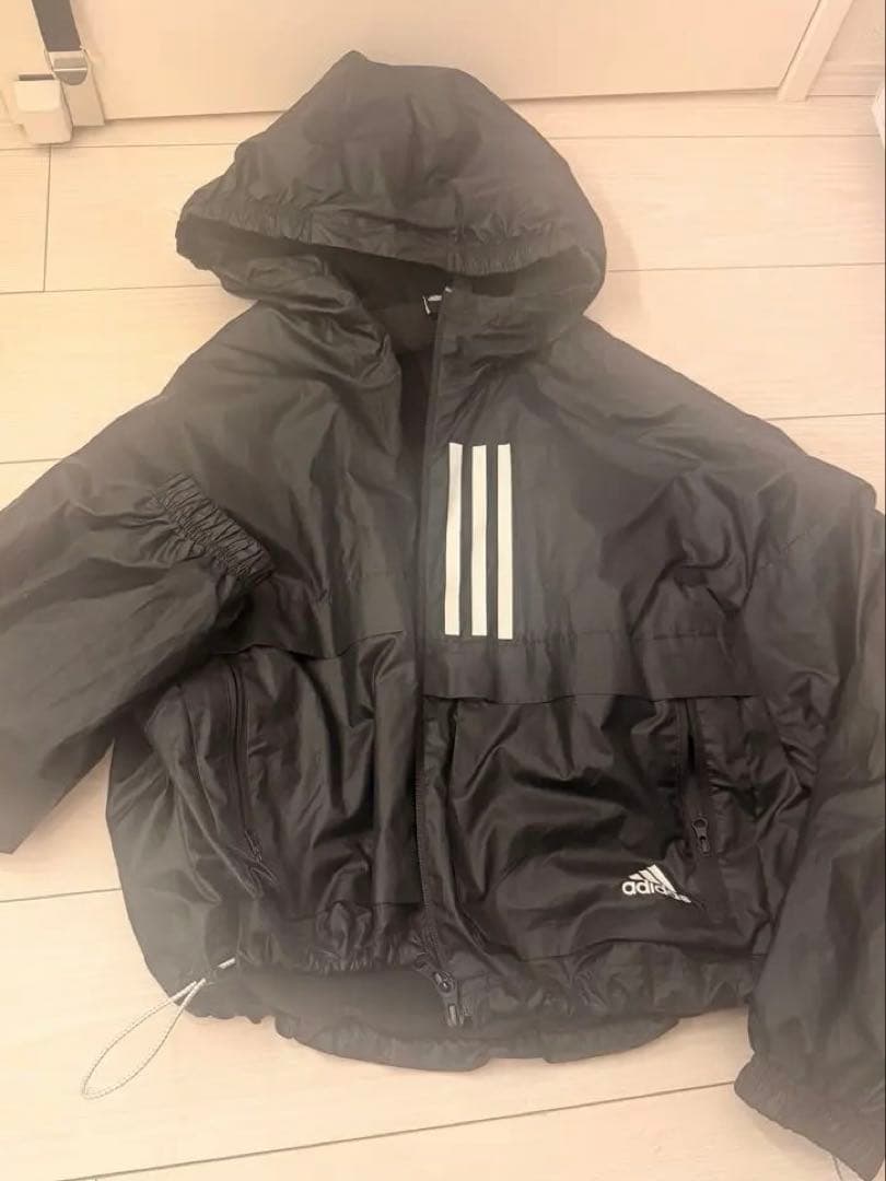 adidas ブラックウィンドブレーカー Sサイズ セットアップ