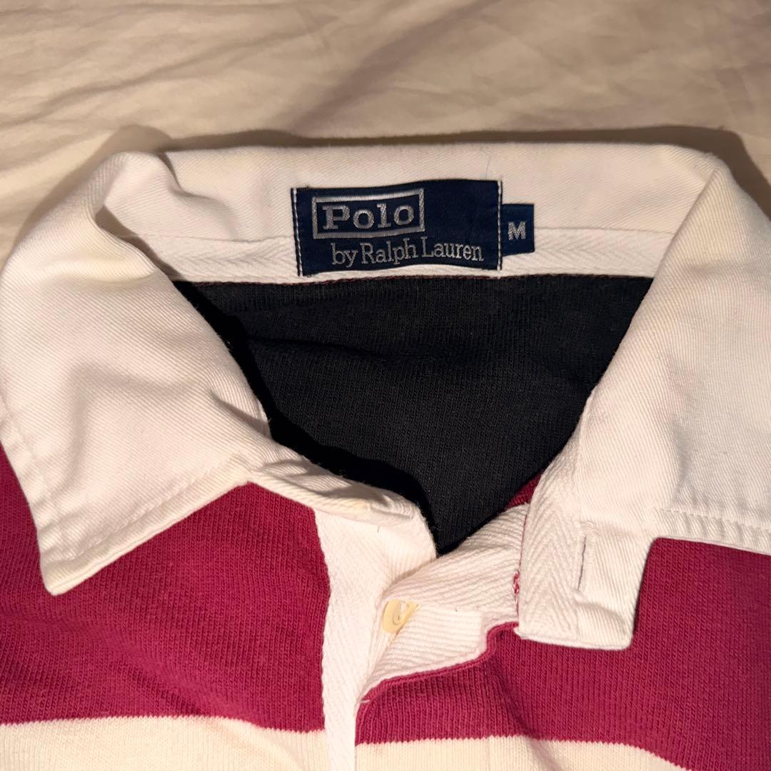 Polo by Ralph Lauren ラガーシャツ M 赤/白