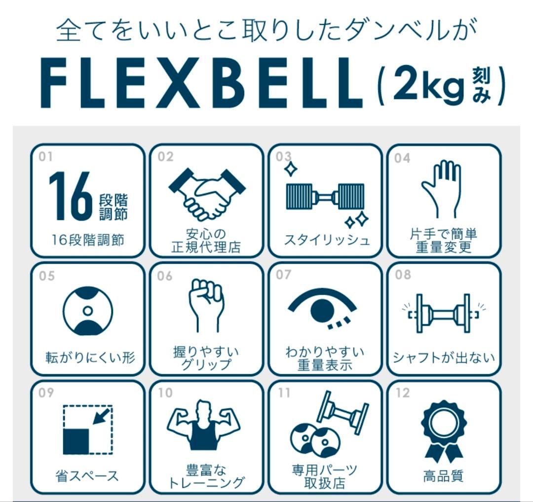 FlexBell フレックスベル 可変式ダンベル 32kg 2kg刻み