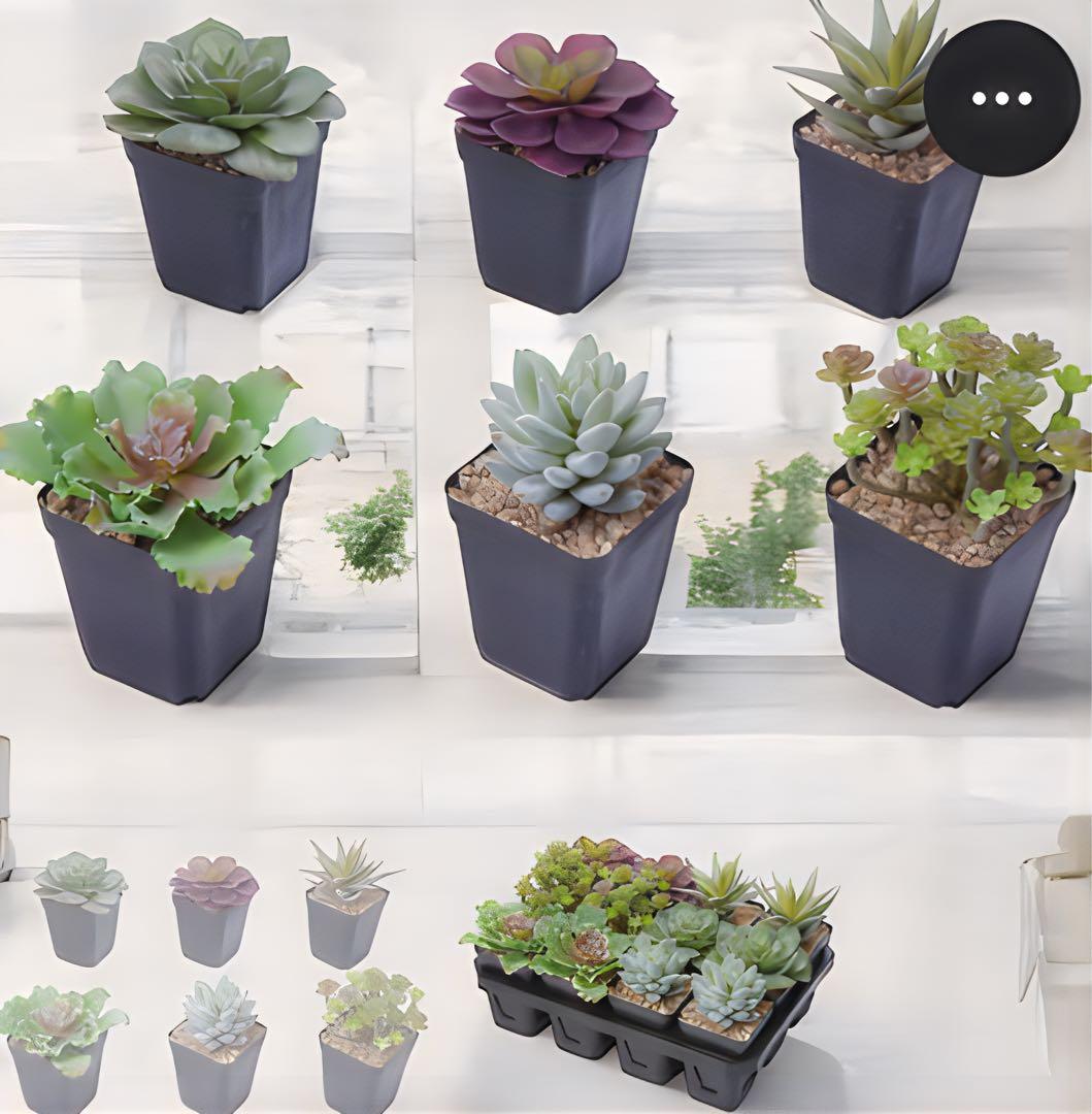 光触媒　人工観葉植物　ウォールグリーン　フェイクグリーン　多肉ポット12個セット
