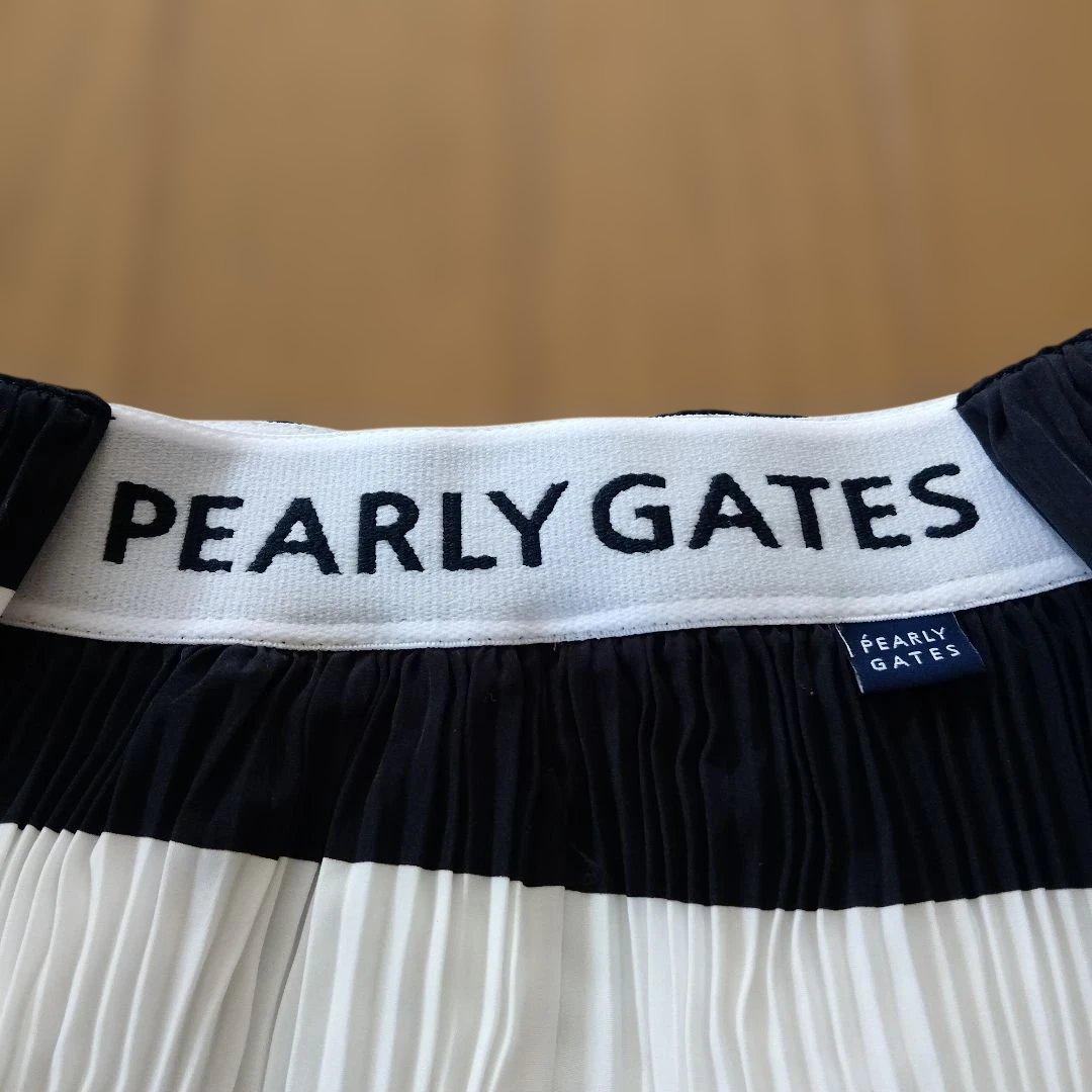 PEARLY GATES パーリーゲイツ ゴルフ プリーツスカート 白黒