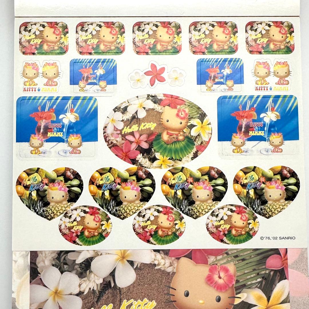 平成レトロ サンリオ ハローキティ ハワイアン 日焼け シール付メモ帳 2002