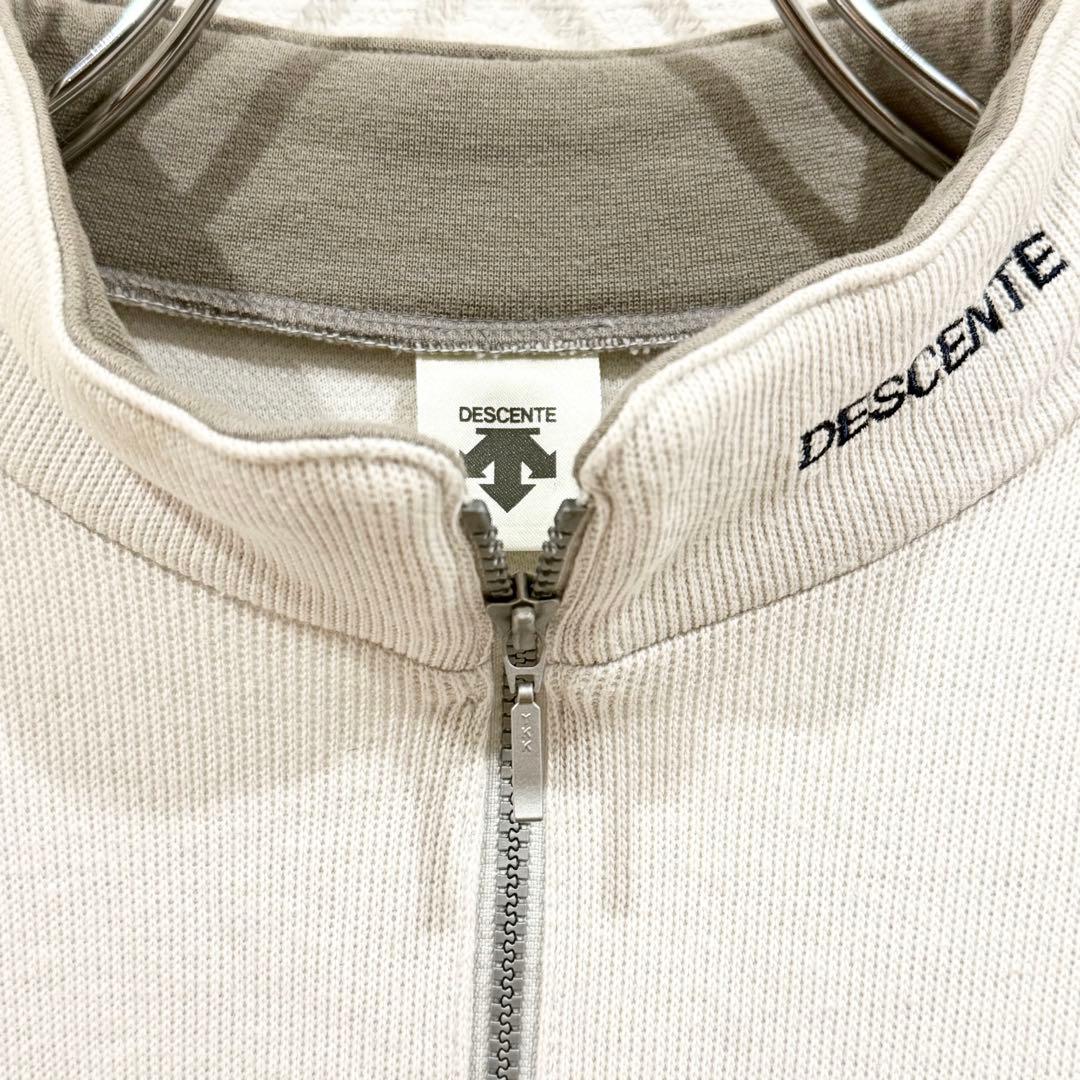 DESCENTE デサント ハーフジップスウェット ネイビー ホワイト