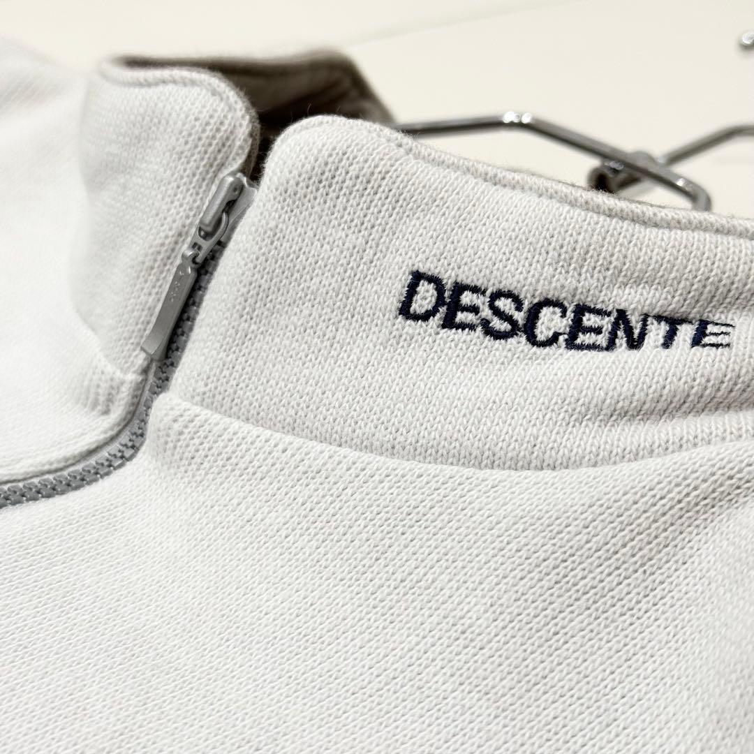 DESCENTE デサント ハーフジップスウェット ネイビー ホワイト