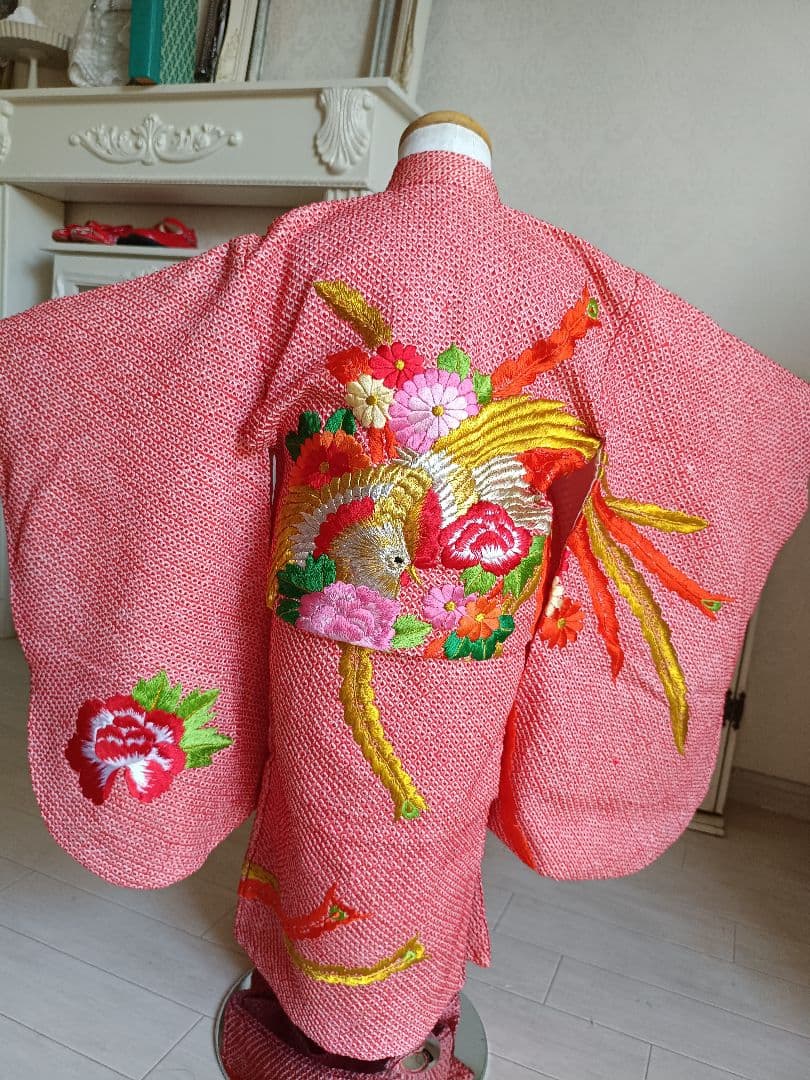 総絞り☆刺繍☆絹☆3歳着物☆七五三