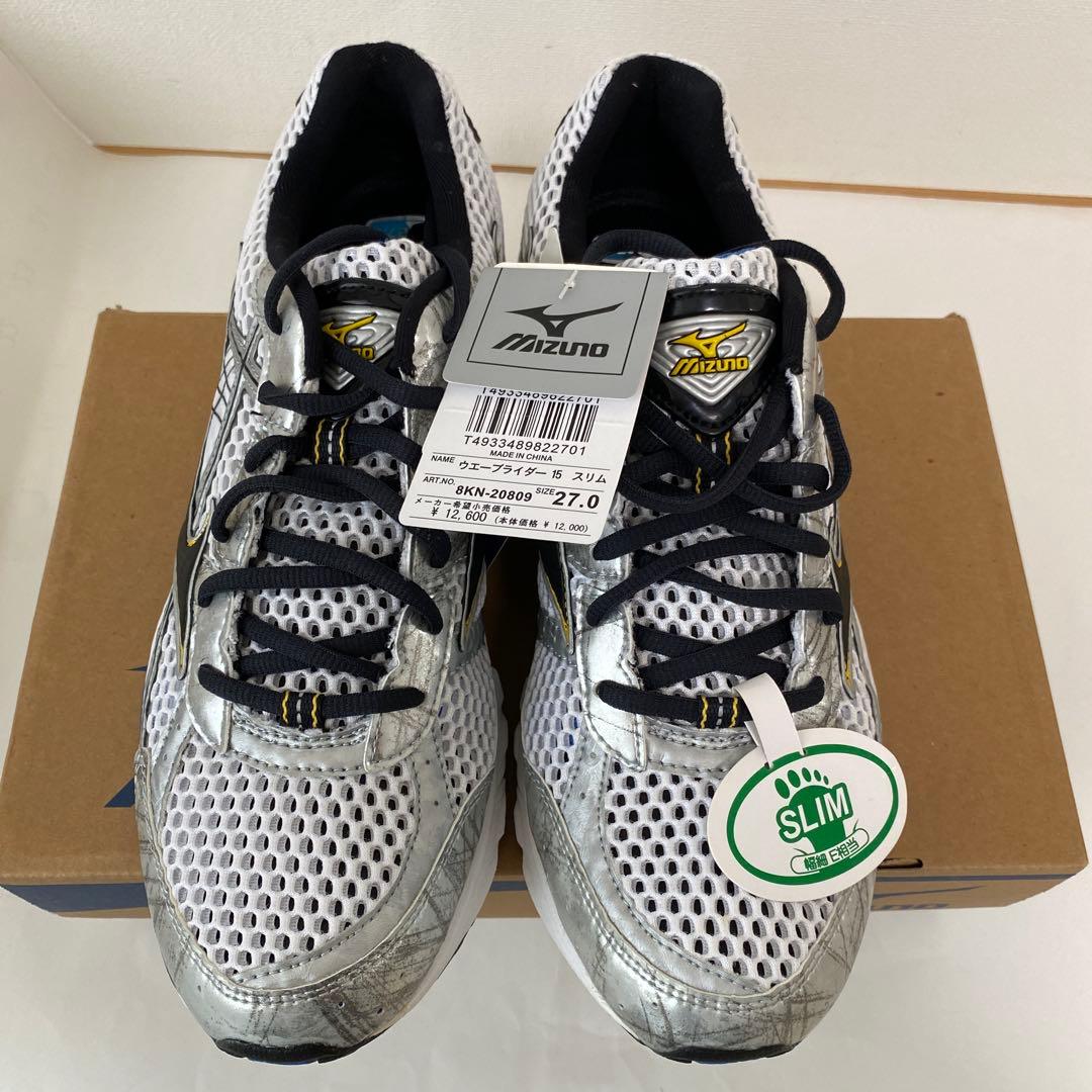 【新品、未使用】Mizuno Wave Rider 15 27.0cm シルバー