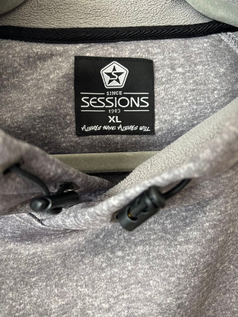 【美品】SESSIONSメンズ スノーボードウェア XL 撥水 フード付き 防寒