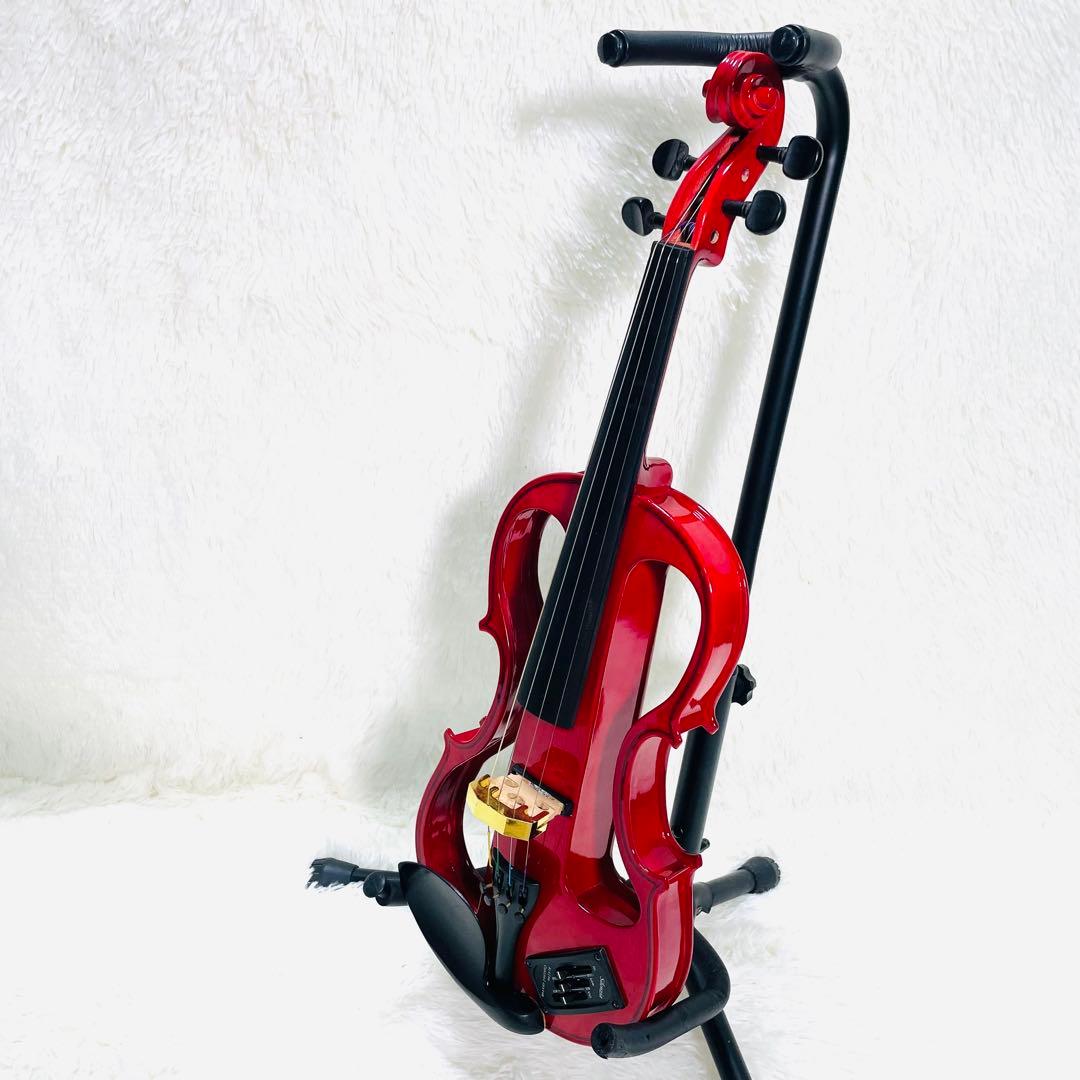 カルロジョルダーノ EV-201 赤 超美品 ケース弓付 エレキバイオリン